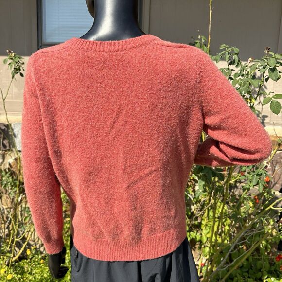 Pendleton Lambswool Cardigan Womens Size Large Sweater Orange Pockets Preppy - Picture 6 of 8